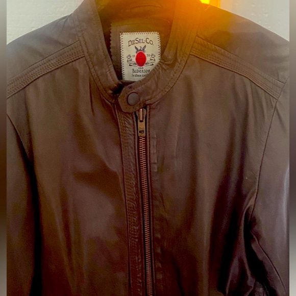 Diesel Leather Motorcycle Brown Jacket Size M. Soft Leather. Great Condition! - Picture 3 of 12